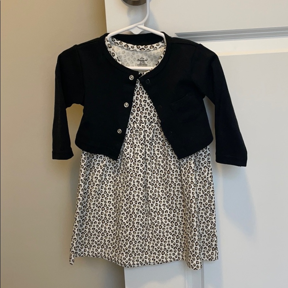 NWOT little treasure baby girl leopard peplum